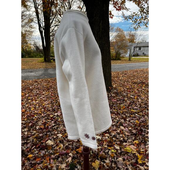 Vintage 1990s Croft & Barrow Sport White Snowflake Sweater Size Small Oversized - Picture 4 of 6
